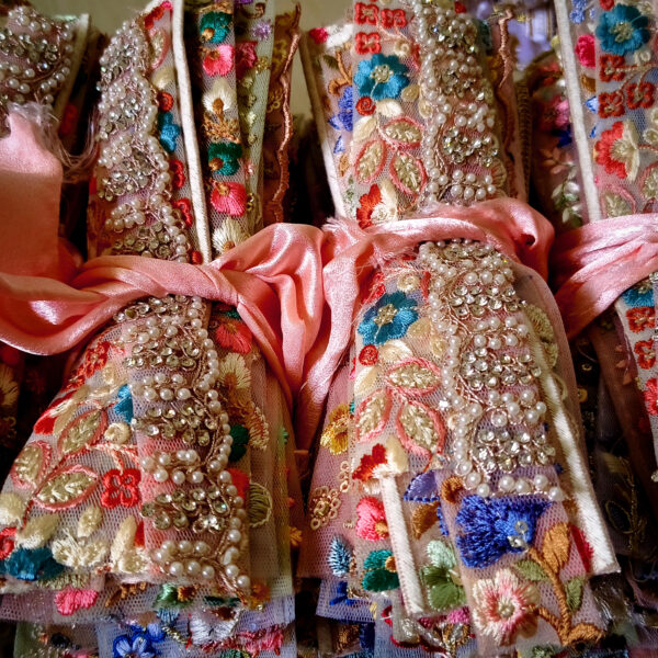 Boho embroidered floral trim bundle
